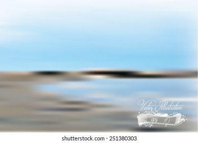 Blur background. Abstract defocused sea vector illustration.
