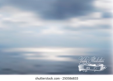 Blur background. Abstract defocused sky and sea vector illustration.