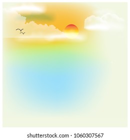 Blur background of sunset on the beach.  