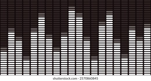 Blur black and white music soundwave equalizer. Music black background. EPS vector illustration