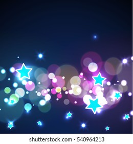 blur blue background with lights and stars