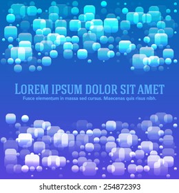 Blur blue gradient background of bright glow perspective with lighting circles with space place for your text. Graphic image template. Abstract vector Illustration eps 10 for your business brochure