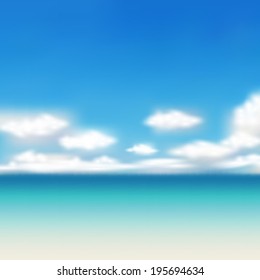 blur blue sky and the beach background (vector)