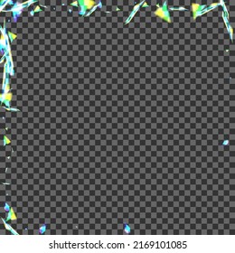 Blur Bokeh Background Transparent Vector. Element Overlay Card. Blue Year Illustration. Yellow Soft. Confetti Space Texture.