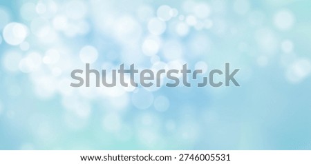 Blur bokeh blue background, abstract glitter particles with defocus effect. Soft blur background with circles glowing defocused glare and gentle illumination. Vector illustration