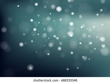 Blur bokeh of light on black background. Vector illustration
