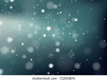 Blur bokeh of light on black background. Vector illustration