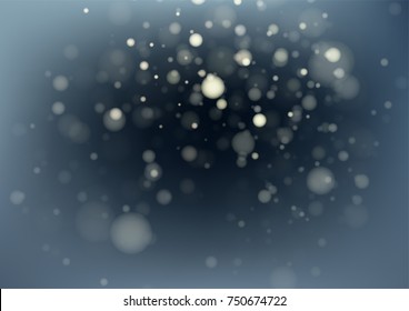Blur bokeh of light on black background. Vector illustration