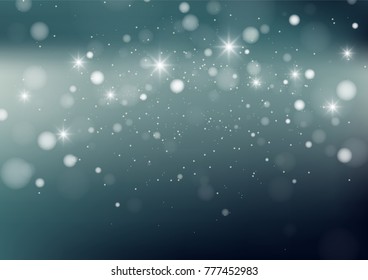 Blur bokeh of light on black background. Vector illustration