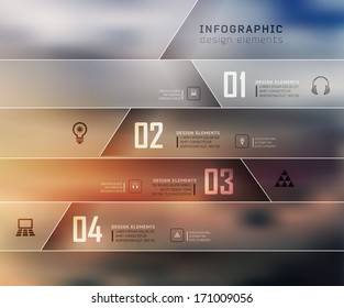 Blur business steb options banner. Vector illustration. can be used for , diagram, number options, step up options, web template, infographics. Blur, shadows background