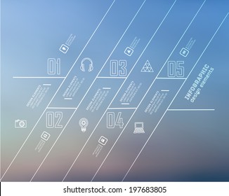 Blur business step thin line options banner can be used for , diagram, number options, step up options, web template, infographics