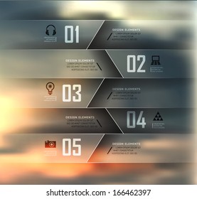 Blur business step transparent and shadow options banner. Vector illustration. can be used for , diagram, number options, step up options, web template, infographics. Blur, shadows background