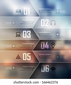 Blur business step transparent and shadows options banner. Vector illustration. can be used for , diagram, number options, step up options, web template, infographics. Blur, shadows background