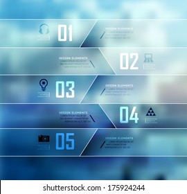 Blur business step transparent and shadows options banner. Vector illustration. can be used for , diagram, number options, step up options, web template, infographics. Blur, shadows background