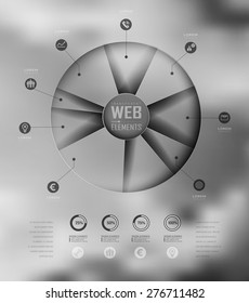 Blur business step transparent and shadows options banner. Vector illustration. can be used for , diagram, number options, step up options, web template, infographics. Blur, shadows background