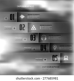 Blur business step transparent and shadows options banner. Vector illustration. can be used for , diagram, number options, step up options, web template, infographics. Blur, shadows background