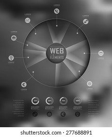Blur business step transparent and shadows options banner. Vector illustration. can be used for , diagram, number options, step up options, web template, infographics. Blur, shadows background