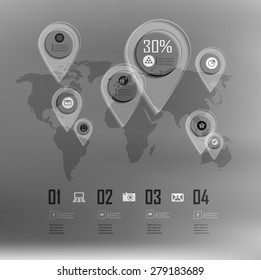 Blur business step transparent and shadows options banner. Vector illustration. can be used for , diagram, number options, step up options, web template, infographics. Blur, shadows background
