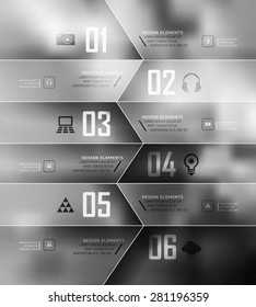 Blur business step transparent and shadows options banner. Vector illustration. can be used for , diagram, number options, step up options, web template, infographics. Blur, shadows background