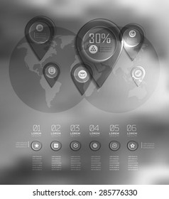 Blur business step transparent and shadows options banner. Vector illustration. can be used for , diagram, number options, step up options, web template, infographics. Blur, shadows background