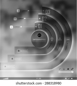 Blur business step transparent and shadows options banner. Vector illustration. can be used for , diagram, number options, step up options, web template, info graphics. Blur, shadows background
