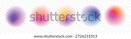 blur circle gradient shape set colored smooth sphere