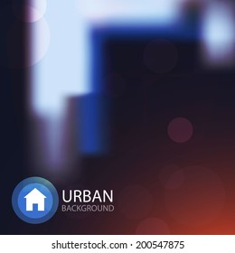 Blur city background. Vector illustration