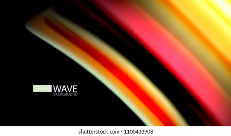 Blur color wave lines abstract background. Vector illustration for app wallpaper, business presentation or web banner