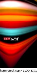 Blur color wave lines abstract background. Vector illustration for app wallpaper, business presentation or web banner
