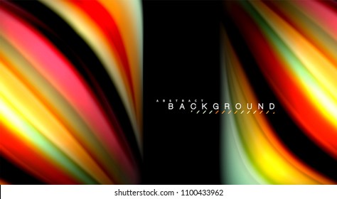Borroso color de las líneas de onda de fondo abstracto. Ilustración vectorial para fondo de pantalla de aplicaciones, presentación empresarial o banner web