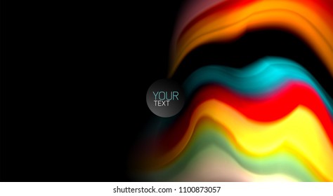 Blur color wave lines abstract background. Vector illustration for app wallpaper, business presentation or web banner