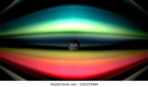 Plano de fundo abstrato das linhas de onda de cor de desfoque. Ilustração vetorial para papel de parede de aplicativo, apresentação de negócios ou banner da Web