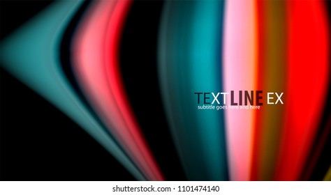 Blur color wave lines abstract background. Vector illustration for app wallpaper, business presentation or web banner