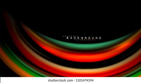 Blur color wave lines abstract background. Vector illustration for app wallpaper, business presentation or web banner