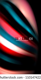 Blur color wave lines abstract background. Vector illustration for app wallpaper, business presentation or web banner