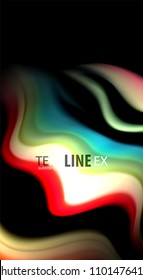 Blur color wave lines abstract background. Vector illustration for app wallpaper, business presentation or web banner