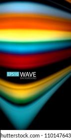 Blur color wave lines abstract background. Vector illustration for app wallpaper, business presentation or web banner