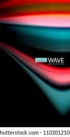 Blur color wave lines abstract background. Vector illustration for app wallpaper, business presentation or web banner
