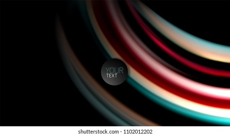 Blur color wave lines abstract background. Vector illustration for app wallpaper, business presentation or web banner