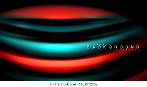 Blur color wave lines abstract background. Vector illustration for app wallpaper, business presentation or web banner