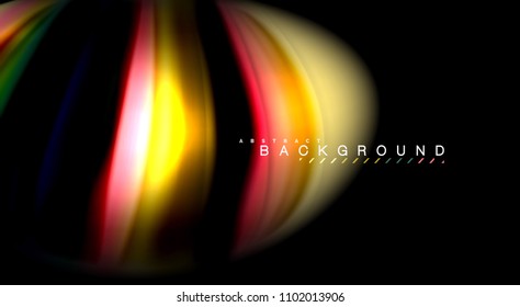 Plano de fundo abstrato das linhas de onda de cor de desfoque. Ilustração vetorial para papel de parede de aplicativo, apresentação de negócios ou banner da Web