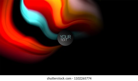 Blur color wave lines abstract background. Vector illustration for app wallpaper, business presentation or web banner