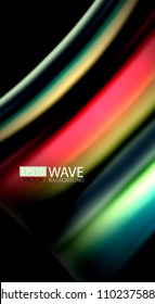 Blur color wave lines abstract background. Vector illustration for app wallpaper, business presentation or web banner