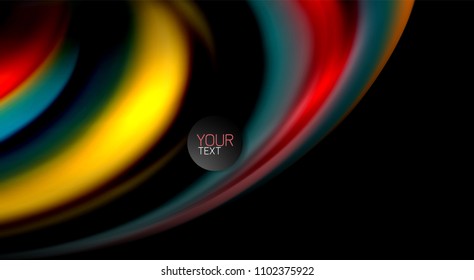 Blur color wave lines abstract background. Vector illustration for app wallpaper, business presentation or web banner