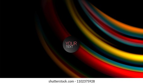 Blur color wave lines abstract background. Vector illustration for app wallpaper, business presentation or web banner