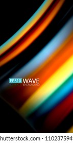 Blur color wave lines abstract background. Vector illustration for app wallpaper, business presentation or web banner