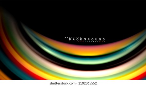 Blur color wave lines abstract background. Vector illustration for app wallpaper, business presentation or web banner