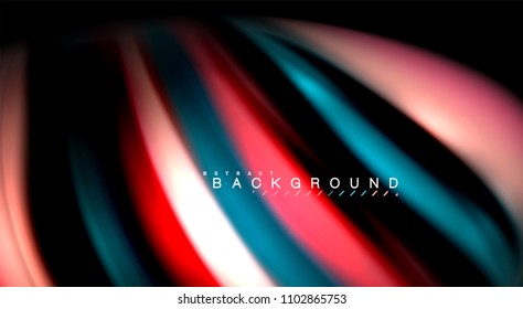 Blur color wave lines abstract background. Vector illustration for app wallpaper, business presentation or web banner