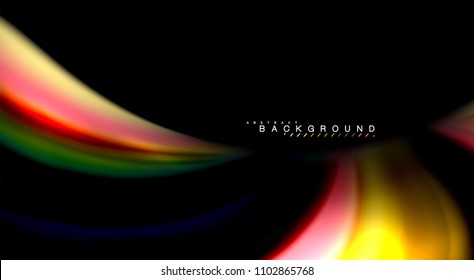 Blur color wave lines abstract background. Vector illustration for app wallpaper, business presentation or web banner