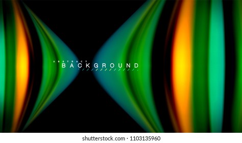 Blur color wave lines abstract background. Vector illustration for app wallpaper, business presentation or web banner
